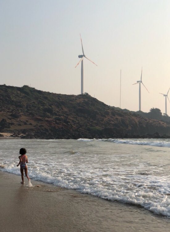 First utility scale Pavanchakki (wind wheel) in Devgad, India.  My ancestral home. Next to a temple and mosque.