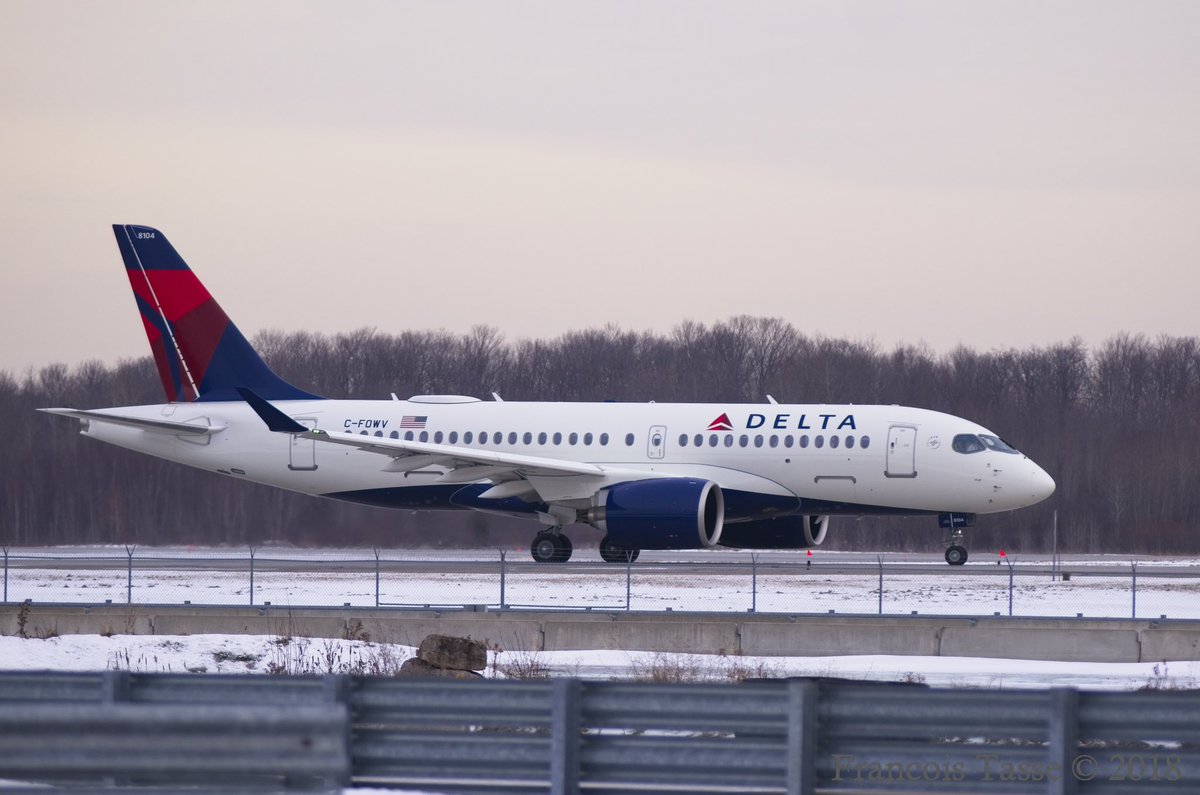 War_bird's tweet photo. Fourth @Delta #Delta #A220-100 50023 from #Airbus @Airbus shoot departing for customer acceptance flight at #CYMX this afternoon. #avgeek #avgeeks #planespotting https://t.co/MoqcjfUZRd