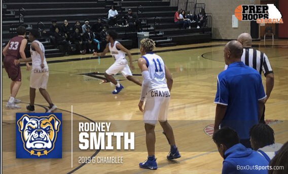 TMarkwith14's tweet photo. 2019 G Rodney Smith went for 34 points with 5 made 3’s tonight for Chamblee at the Lake City Classic. One of the leading scorers in the state so far this season. https://t.co/iNA4JPtRr2