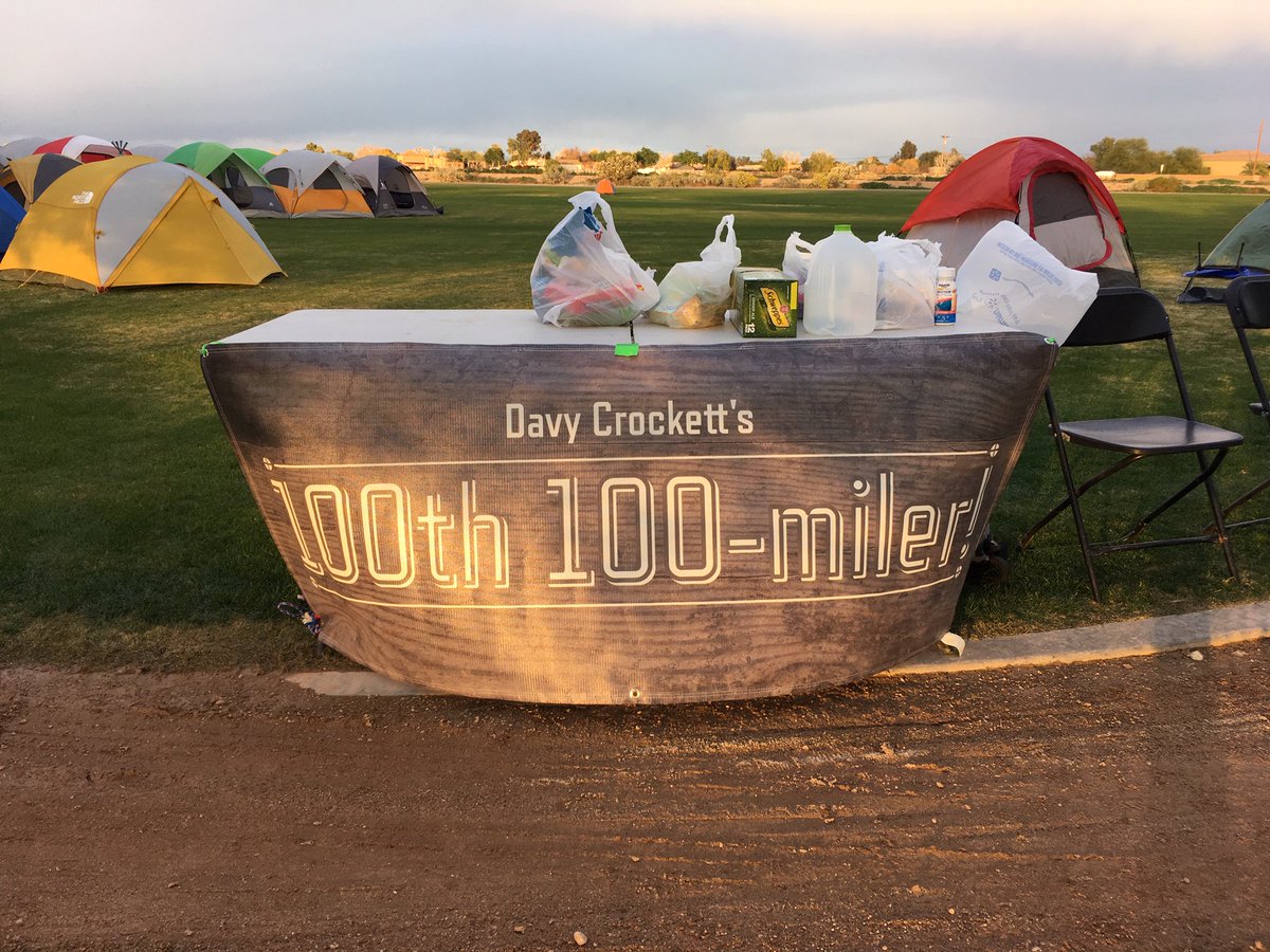 UltraRunningHis's tweet photo. I am at Across the Years. My daughter made up a sign to remind me not to quit. I'm trying to join a unique group of 10 who have accomplished this. 3 of them are here. #aty #AcrossTheYears #DoNotQuit #IgnorePain #WhyDoIDoThis https://t.co/hKC65ddfQD