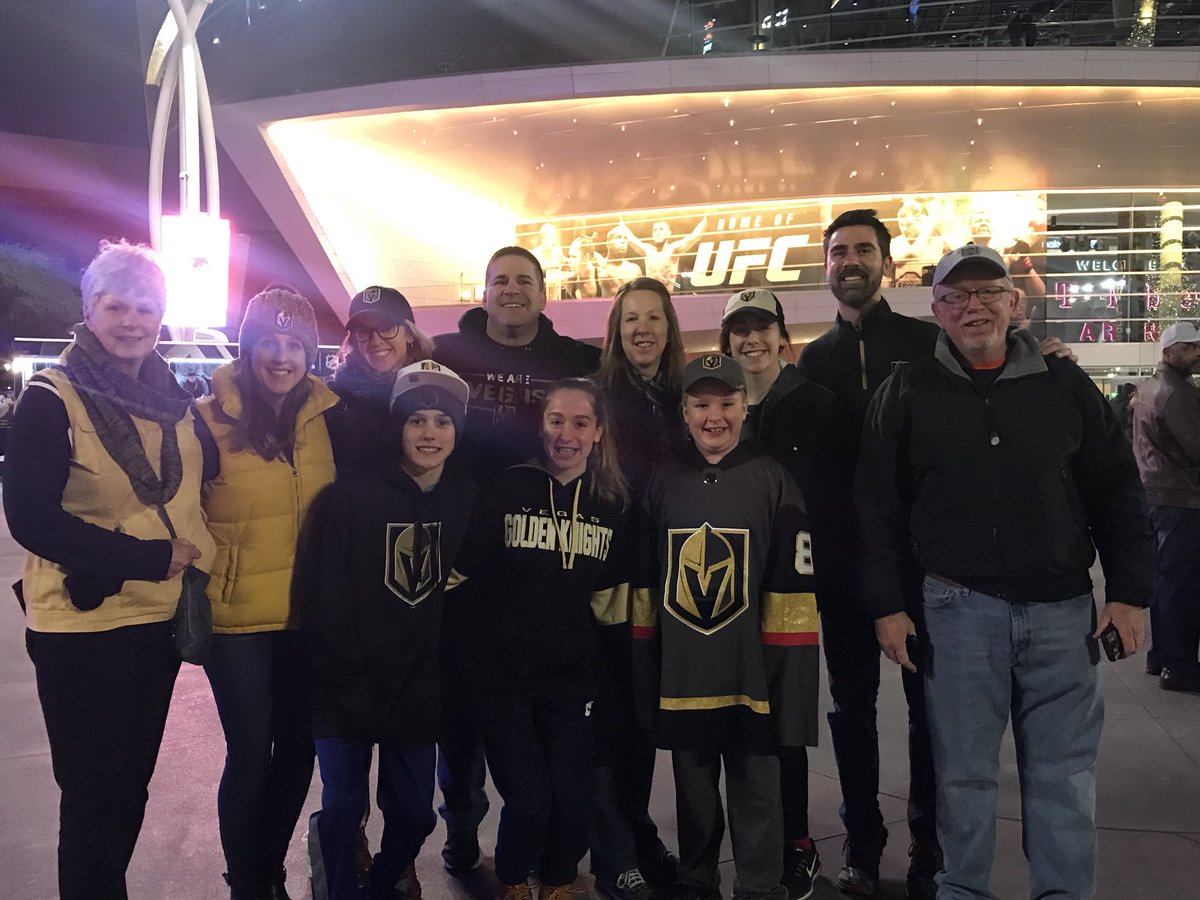 NanAddison's tweet image. Excited for our first @GoldenKnights game! Go Knights go! #vgk