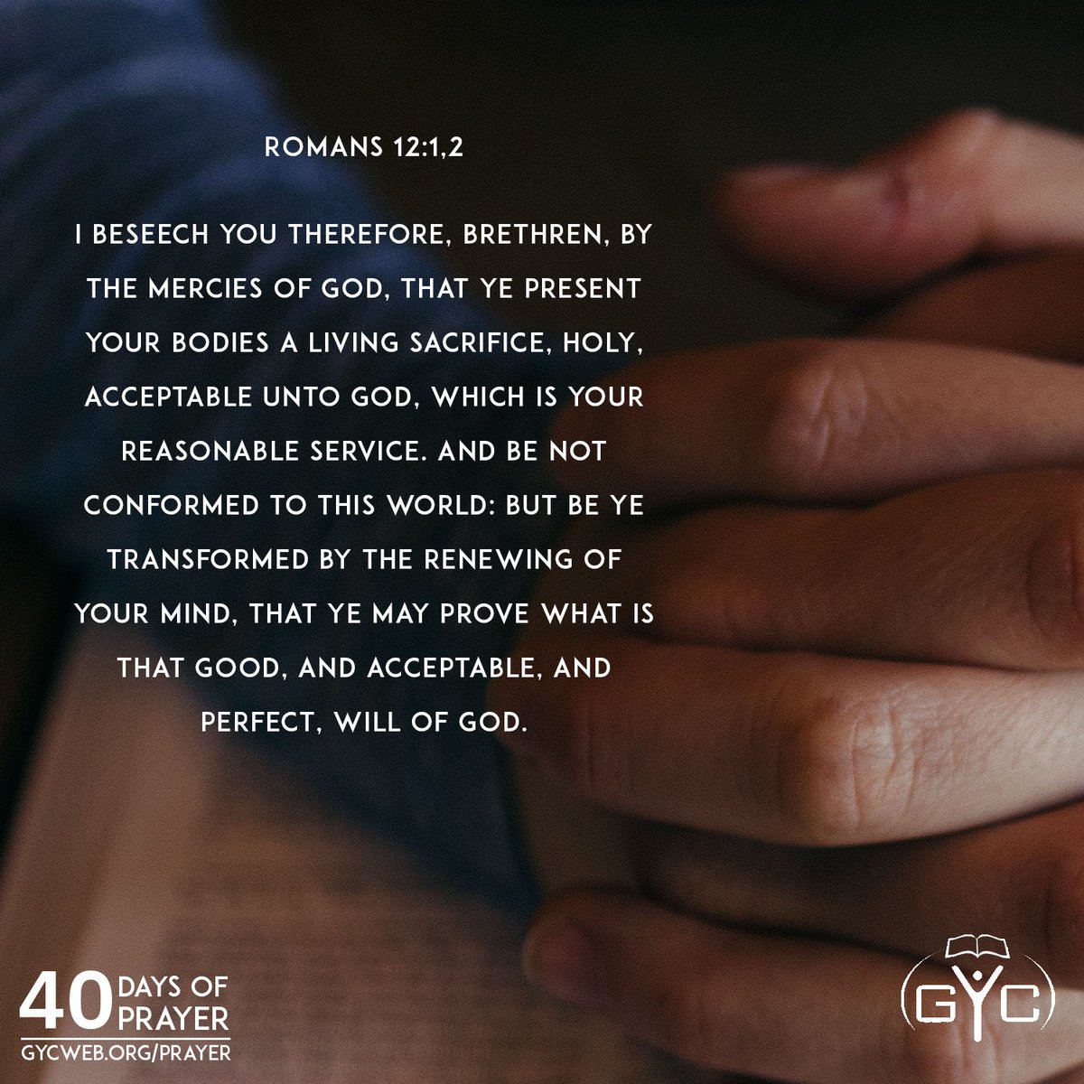 gycweb's tweet photo. Day 39:Increased obedience to the Word of God
May we step out in faith, obeying and trusting God in everything,, firmly claiming the promises of God’s word, making no excuse for our disobedience.
#GYC40daysofprayer https://t.co/3tX7hKWdpf