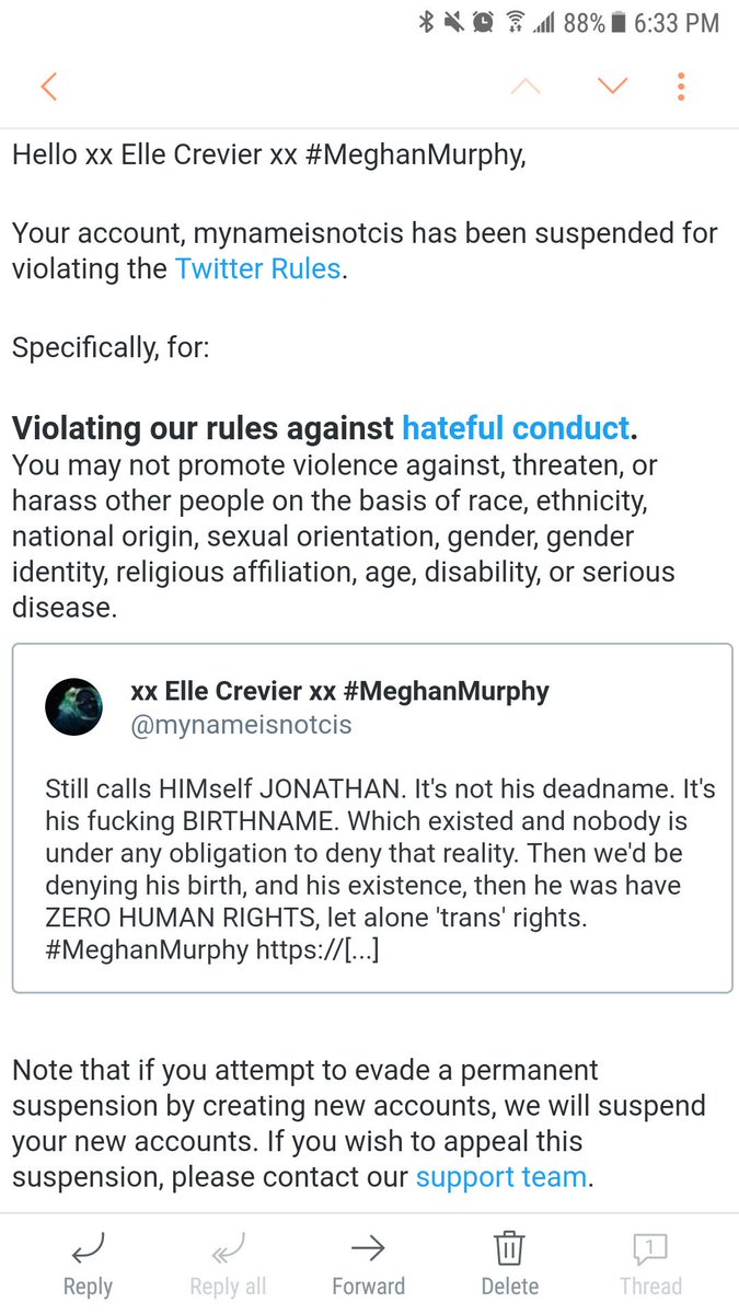 65. Twitter suspended this woman for referring to Jonathan by the same name that Jonathan uses to refer to Jonathan. #TwitterHatesWomen
