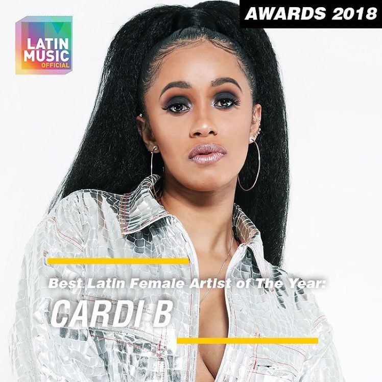 Pop Crave on Twitter "Cardi B has won the "Best Latin Female Artist of
