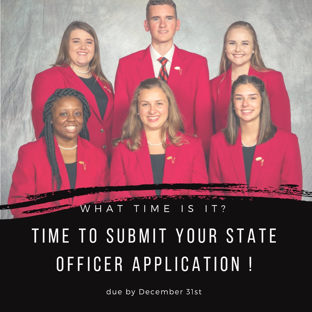ATTENTION TN FCCLA MEMBERS!! State Officer Candidate applications are due in 5 days! All application information must be emailed to koricupp1996@gmail.com.
