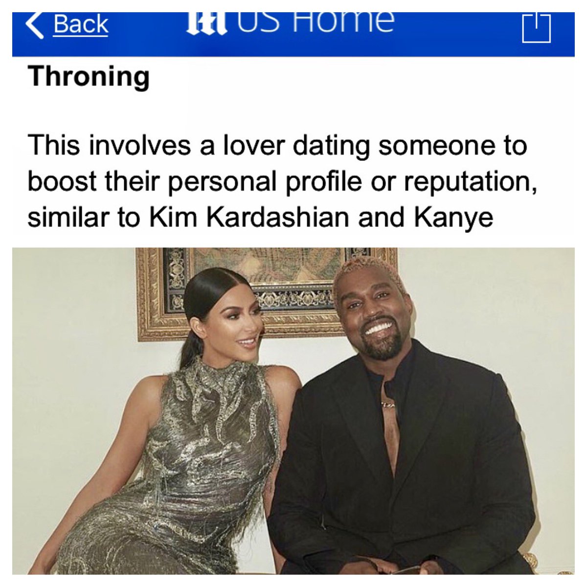LoosenUpLaura's tweet photo. Wowwww @DailyMail @MailOnline @DailyMailCeleb tossed some serious shade at @KimKardashian & @kanyewest #Throning https://t.co/omabWqEU7c