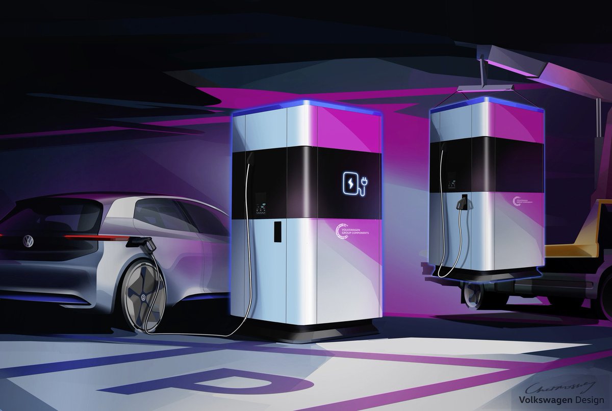 Volkswagen rozpocznie produkcję mobilnej stacji ładowania do samochodów i rowerów elektrycznych, wyposażonej w akumulator o pojemności 360 kWh. Urządzenie pozwoli na szybkie uzupełnianie energii z mocą do 100 kW orpa.pl/volkswagen-roz… #elektromobilność