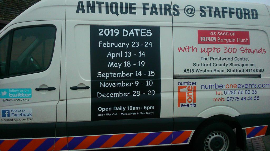 Getting ready for this weekend's fair at The County Showground. 300+ stands in 3 halls. Open Saturday and Sunday.