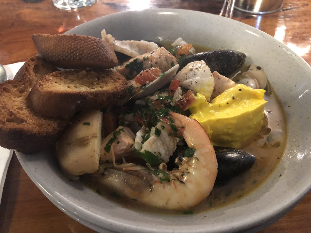 Traditional bouillabaisse with local seafood and a huge dollop of garlic aioli. @smallfrenchbar #traditional #seafood #localproduce #foodiefriday #foodblogget #foodphotographer #robynsseasonalkitchen #ifwtwa