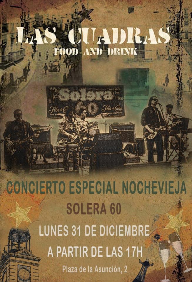 LasCuadras's tweet photo. Presentamos el cartel de la #NOCHEVIEJA en #LasCuadras!! El 31 dic abriremos a las 12h, quedando ese día las comidas (almuerzos) 🍽 sólo para #RESERVAS anticipadas. Y, a partir de las 17h, los chicos de Solera60 Jerez 🙌🙌 nos ayudarán a armar una #fiesta inolvidable!! #Jerez https://t.co/1lF9xtMYqQ