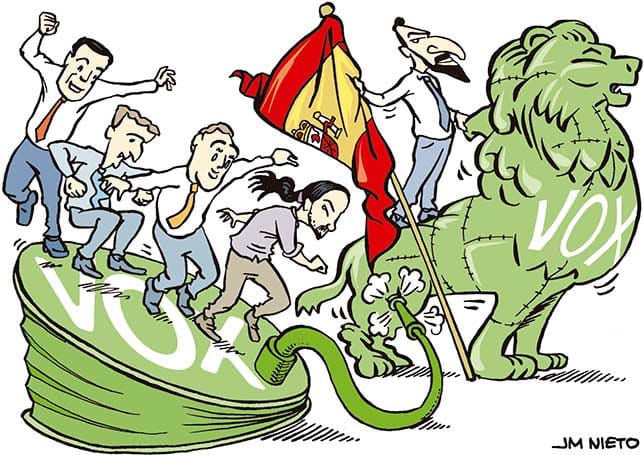 Santi_ABASCAL's tweet photo. Los insultos, las descalificaciones, los cordones sanitarios....son, cada vez más, una acicate para que una España repleta de orgullo, de esperanza y de sentido común, apoye a VOX. https://t.co/jZvNsogn7f