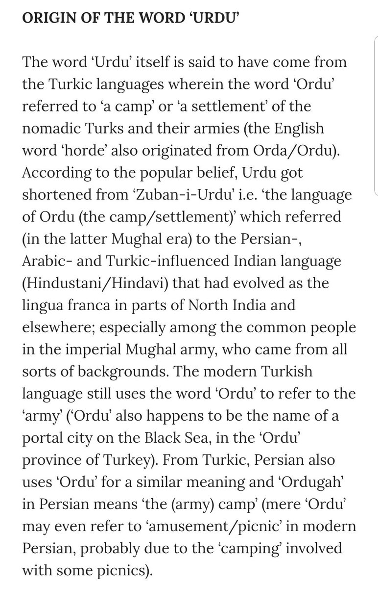 Syed Talha Ø³ÛØ¯ Ø·ÙØ­Û On Twitter History Of Urdu Language Origin Of The Word Urdu Urdu Ordu Etymology Pakistan Turkish Turkey Persian Iran Hindi Https T Co Fsglbxs9qc