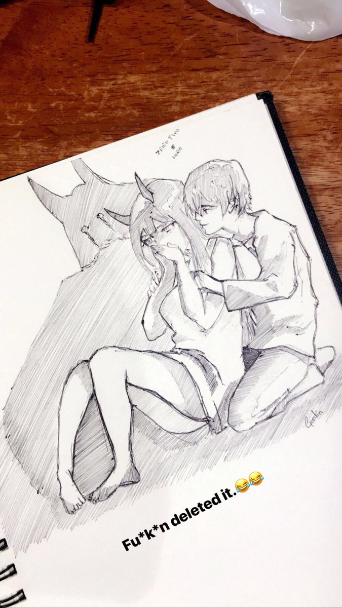 its_gurlin's tweet photo. New sketch. #zerotwo #hiro https://t.co/vZmoIjvHkE