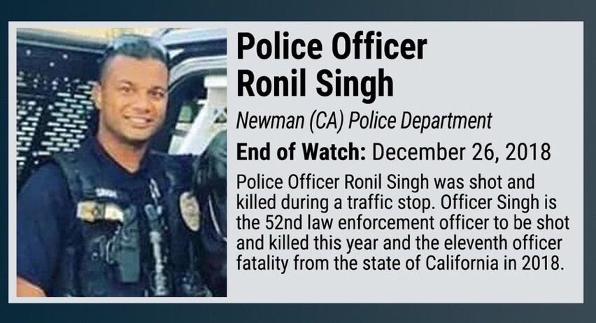 FactsMatterJack's tweet photo. @w_terrence K9 Officer Corporal #RonilSingh was murdered by #illegalAlien during a DUI traffic Stop 5 hours after taking Christmas photos with his wife & son Now widow & orphan #EnoughIsEnough #SecureOurBorders #BuildTheWall #EndSanctuaryCities #PassEverify Triple @ICEgov & @USBPChief @CBP https://t.co/il3FJ1g10r