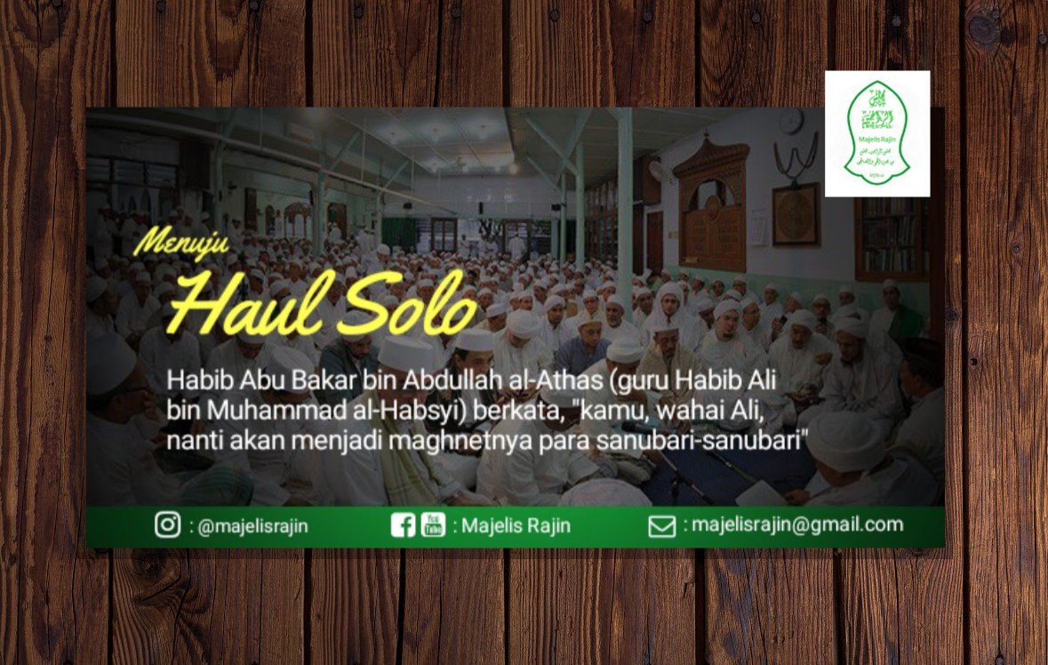 MajelisRajin's tweet photo. 💞جمعةمبارك 💞

Habib Abu Bakar bin Abdullah al-Athas (guru Habib Ali bin Muhammad al-Habsyi) berkata, "kamu, wahai Ali, nanti akan menjadi maghnetnya para sanubari-sanubari"

Jangan lupa do'akan kami di haul Solo
Semoga #JumatBerkah
☺🙏💞
#MjR110 
#HaulSolo 
#Haul_Solo https://t.co/EeiSg0e5YT
