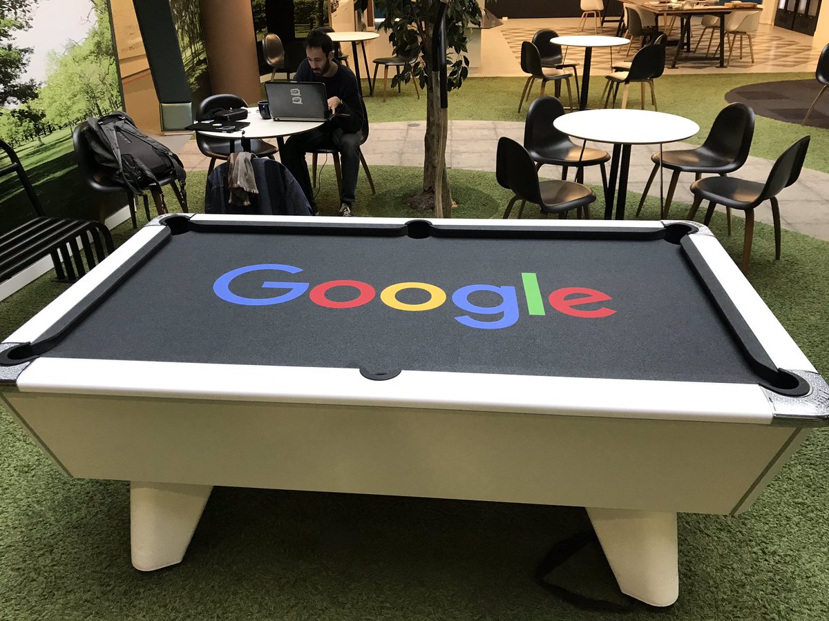 PoolNSnooker's tweet photo. Recovered pool tables in Google Office’s London https://t.co/XvdIXxIubR