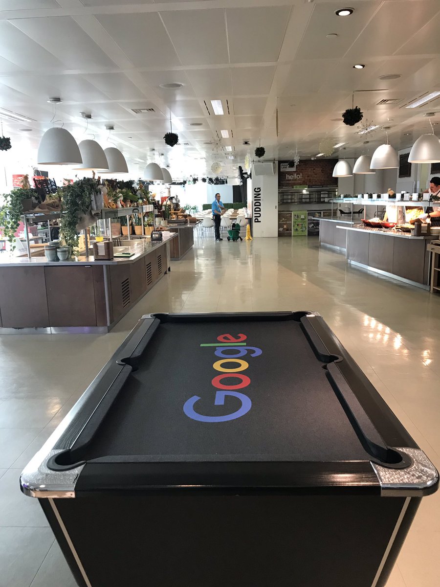 PoolNSnooker's tweet photo. Recovered pool tables in Google Office’s London https://t.co/XvdIXxIubR