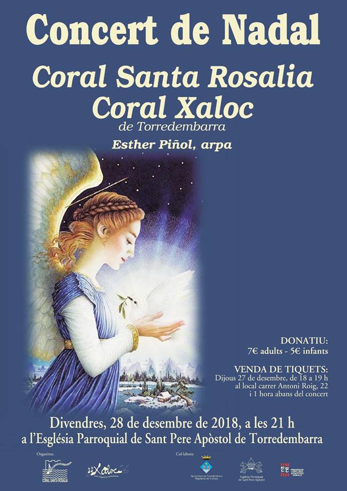AjTorredembarra's tweet photo. 🎶 Concert de #Nadal de la @CSantaRosalia 🎄 Avui, a les 21 h, a l'església Parroquial de Sant Pere Apòstol de #Torredembarra https://t.co/8kp8XqTU0S