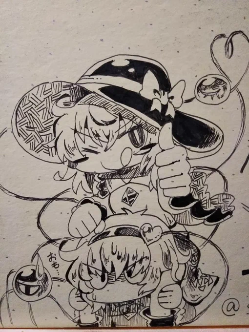 色紙の裏にもちょこっと描いた! 