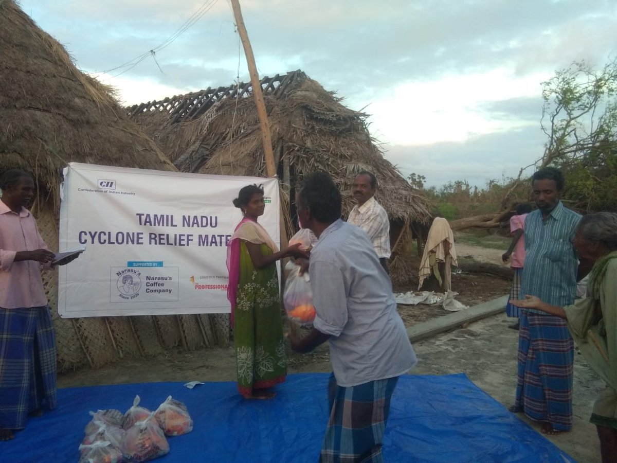 YiTweets's tweet photo. Yi Salem Cyclone Kaja Relief Aid,
Around food materials worth of 1.75 Lacs were distributed at nearby villages of Vedaranyam
#YiSalem #YiSalemChapter #YoungIndians #CIIYi https://t.co/J7yZy4woap