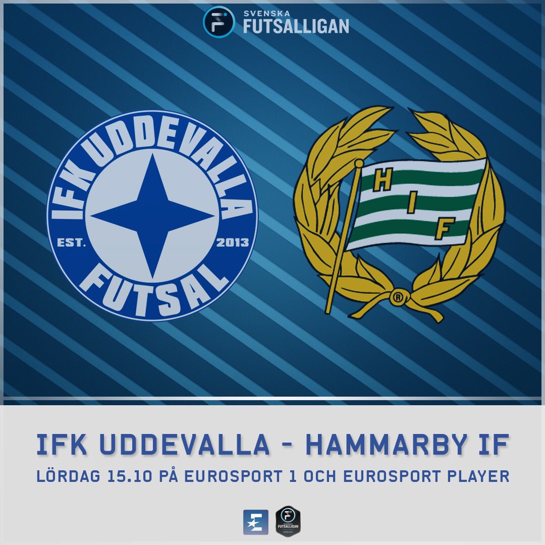 Stormatch i svenska futsalligan! Regerande mästarna IFK Uddevalla tar emot Hammarby IF. Lördag 15.10 på Eurosport 1 och Eurosport Player.