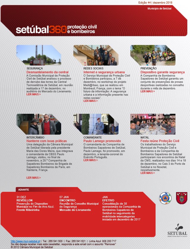 SetubalSos's tweet photo. #STB360PROCIV - Já se encontra disponível a edição de dezembro! 📰https://t.co/QPqH1WpRZb 🗞️Destaque para a reunião da CMPC com apresentação do projeto de desmantelamento da Central Termoelétrica de Setúbal 🏭 e realizado o balanço do #MITREX2018 👉 https://t.co/CunUwqEmaZ https://t.co/u2zRczWpoU