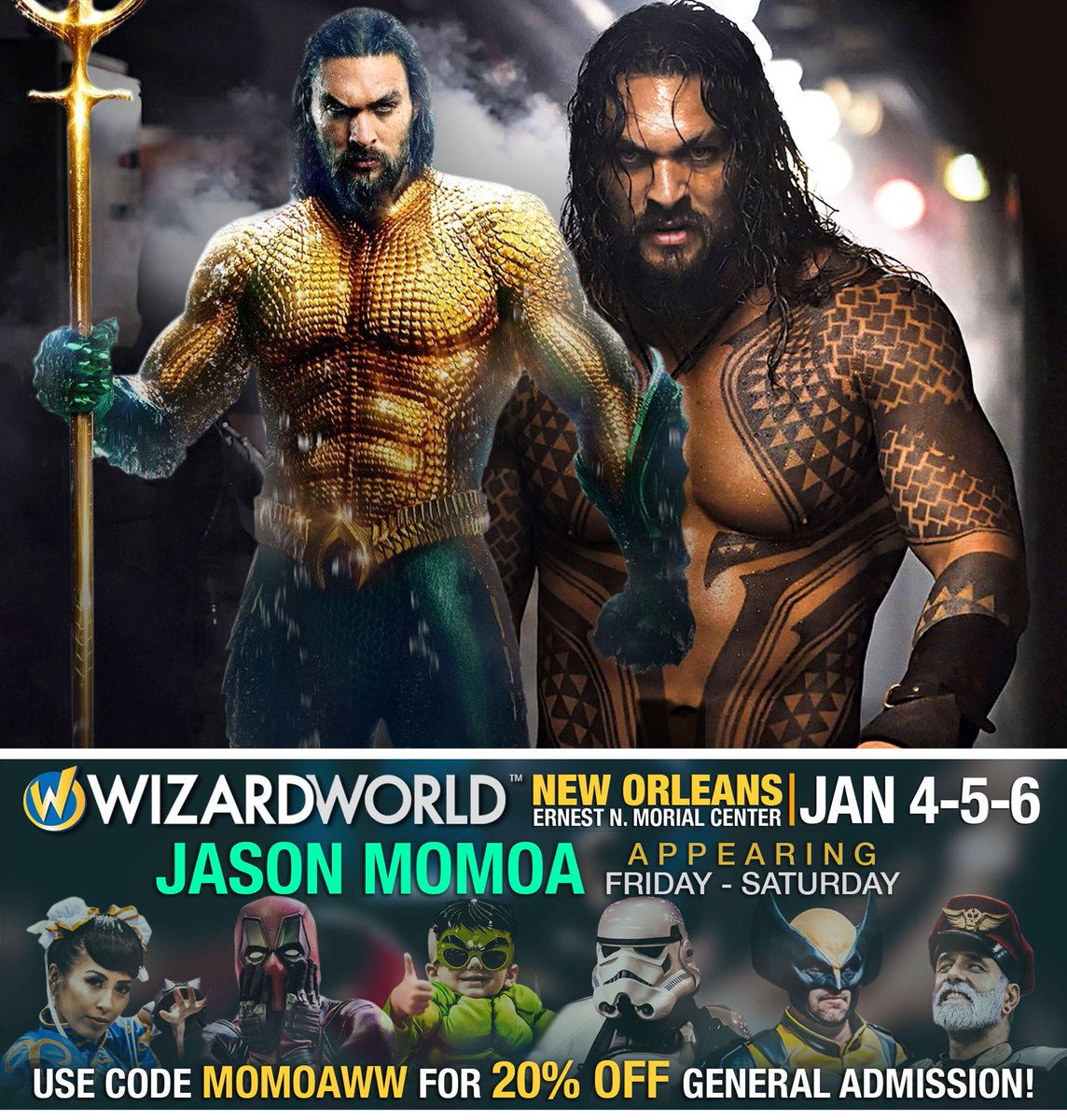 illuminaprods's tweet photo. Jason’s so excited to see you all at #WizardWorldNEWORLEANS January 4-5!  Will you be attending? Use code MOMOAWW for his special discount! See you all soon! Get Tickets Here: https://t.co/Gs1tSHNNDe
 @WizardWorld @PrideOfGypsiesJ https://t.co/EI76TctcbH