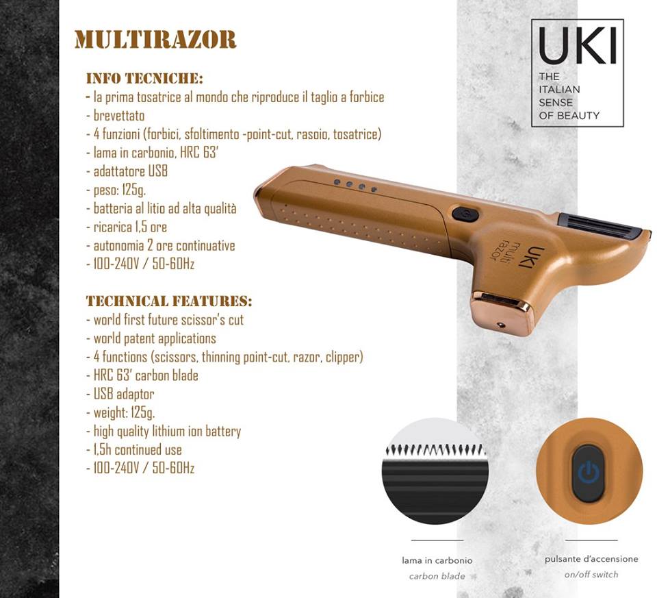 UKIMALETTI's tweet photo. Discover the technical features of #multirazor and contact us for additional information: info@ukiinternational.com

#Uki #ukiinternational #barbering https://t.co/lL23JKZWiG