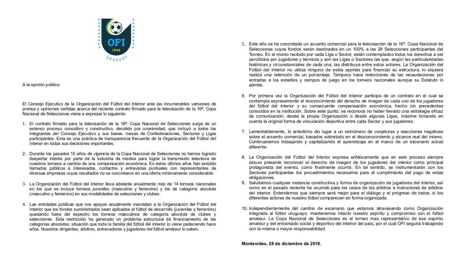 portón Oblongo casamentero OFI on Twitter: "#CopaSelecciones 🏆 | Comunicado 📣 | En vista de versiones de prensa y opiniones vertidas acerca del reciente contrato para la televisación de la 16ª Copa Nacional de Selecciones, portón Oblongo casamentero OFI on Twitter: "#CopaSelecciones 🏆 | Comunicado 📣 | En vista de versiones de prensa y opiniones vertidas acerca del reciente contrato para la televisación de la 16ª Copa Nacional de Selecciones,