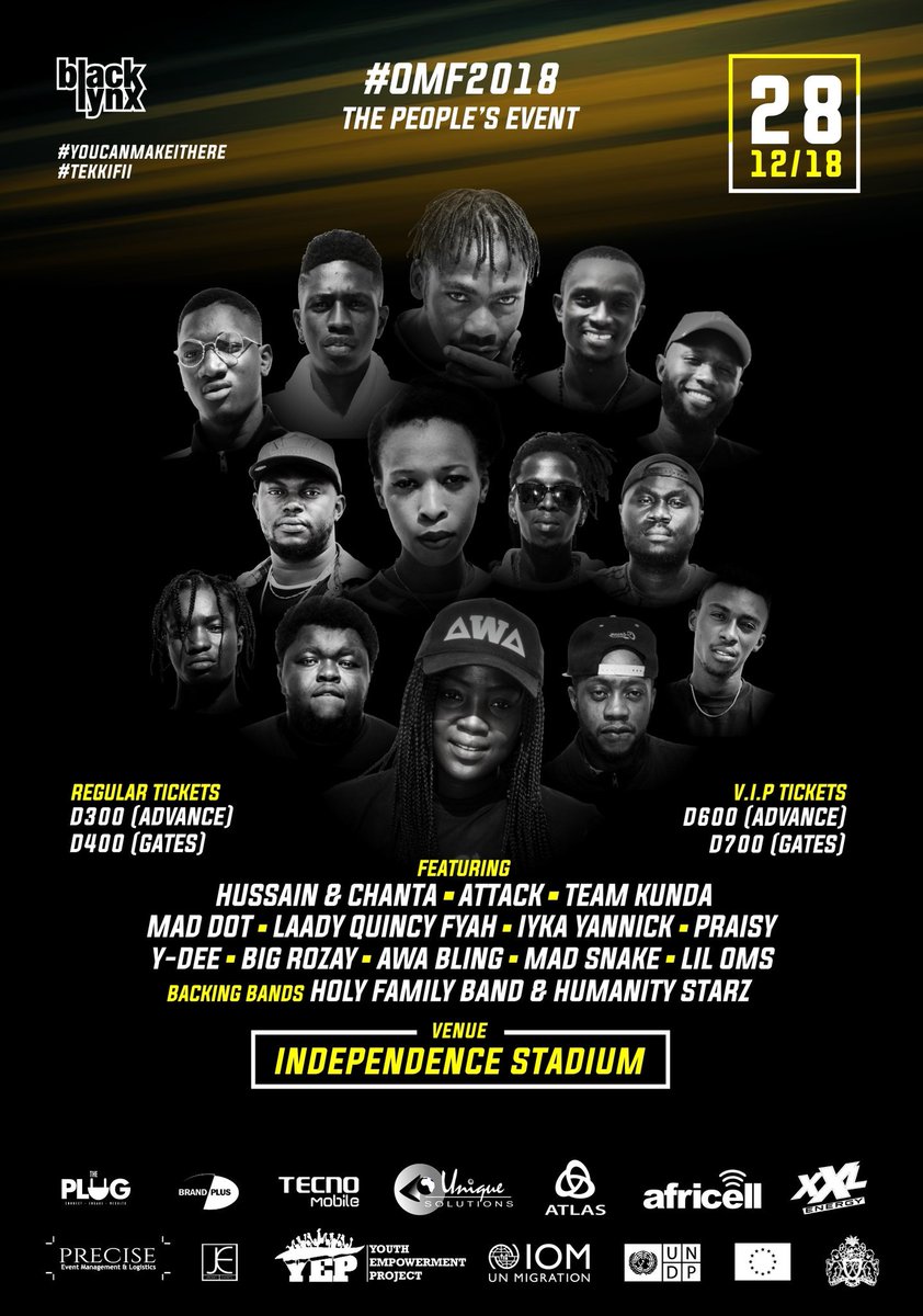 BaiBabu_'s tweet image. The biggest! #OMF2018 is tonight.  Go out &amp;amp; support... Purr Gambia la, Dormi Gambian nyorfa neka.. @openmicfest lenj wah... #ThePeoplesEvent #TekkiFii #GambiasBiggestEvent