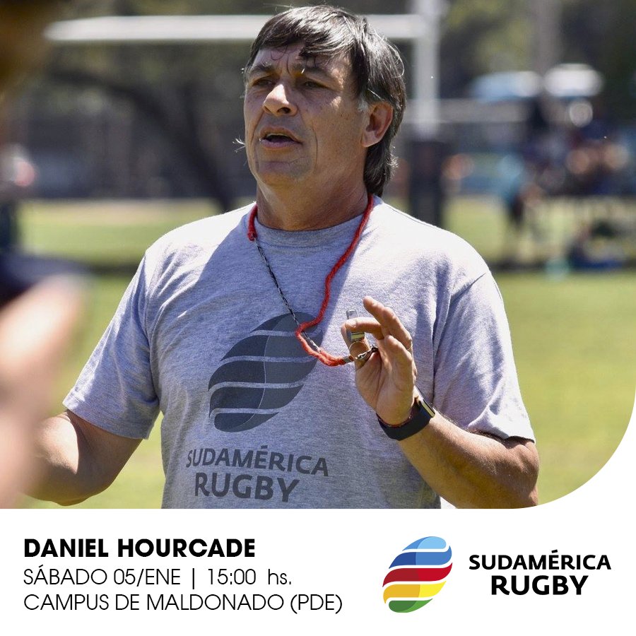 sudamericarugby's tweet photo. #Desarrollo | Daniel Hourcade en el #SAR7s 30º @SevenPunta HSBC 2019

Charla de "SISTEMA DE JUEGO". Dirigida a entrenadores, jugadores, público en general. Sin inscripción previa, sin cargo y por orden de llegada hasta cubrir capacidad de la sala.

#ElRugbyNosUne
#AméricaCrece https://t.co/w6QI9qTJj4
