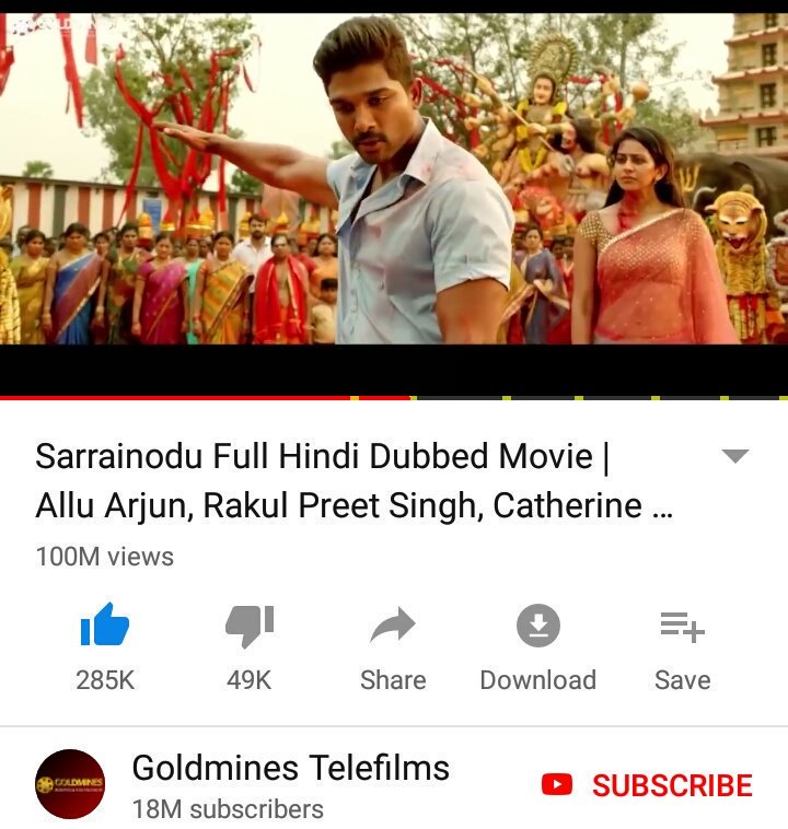 AlluArjunFC12's tweet photo. 100M Views for Reuploaded Sarrainodu 😊
Idhi Ra Craze Ante 😎🤘 https://t.co/kRJ2xKBoJA