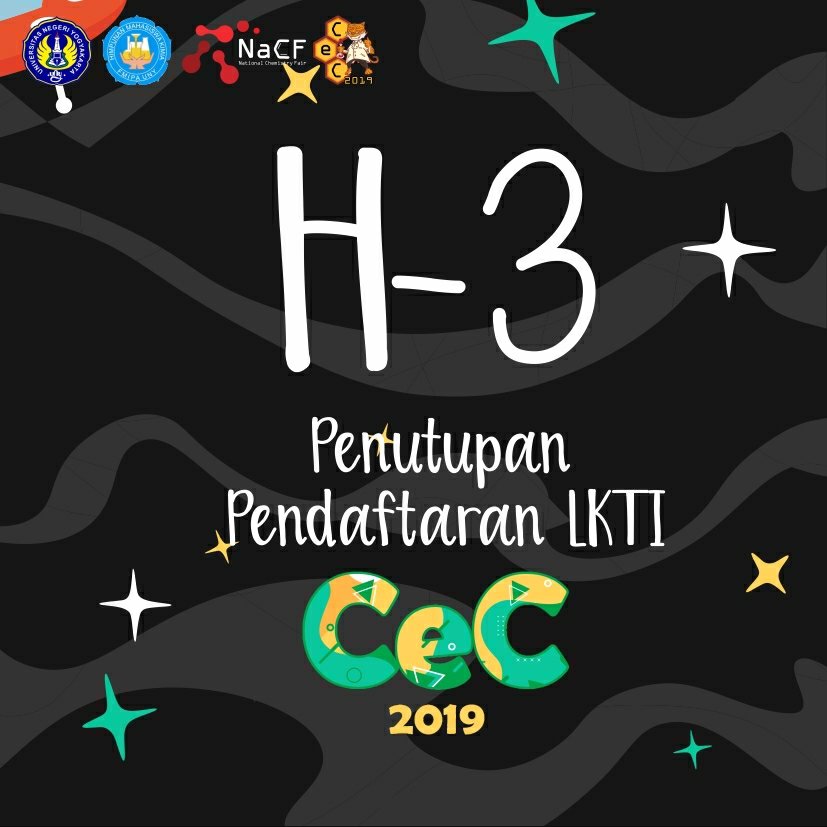 Hallo hallo guys ada info penting nih!!! 🤗
.
.
.
Pendaftaran LKTI sebentar lagi mau ditutup lho 🙇 So, yang belum pada daftarr, yuk segera daftar sebelum ditutup 🙋 Jadilah bagian dari CeC 2019. 🙌