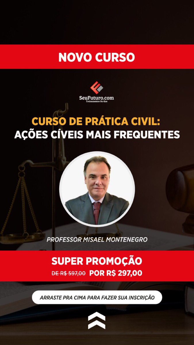 Um super curso na plataforma do seufuturo.com/cursos. Como anda a sua prática processual? Aproveite esse super desconto. Acesse: seufuturo.com/curso-pratica-…