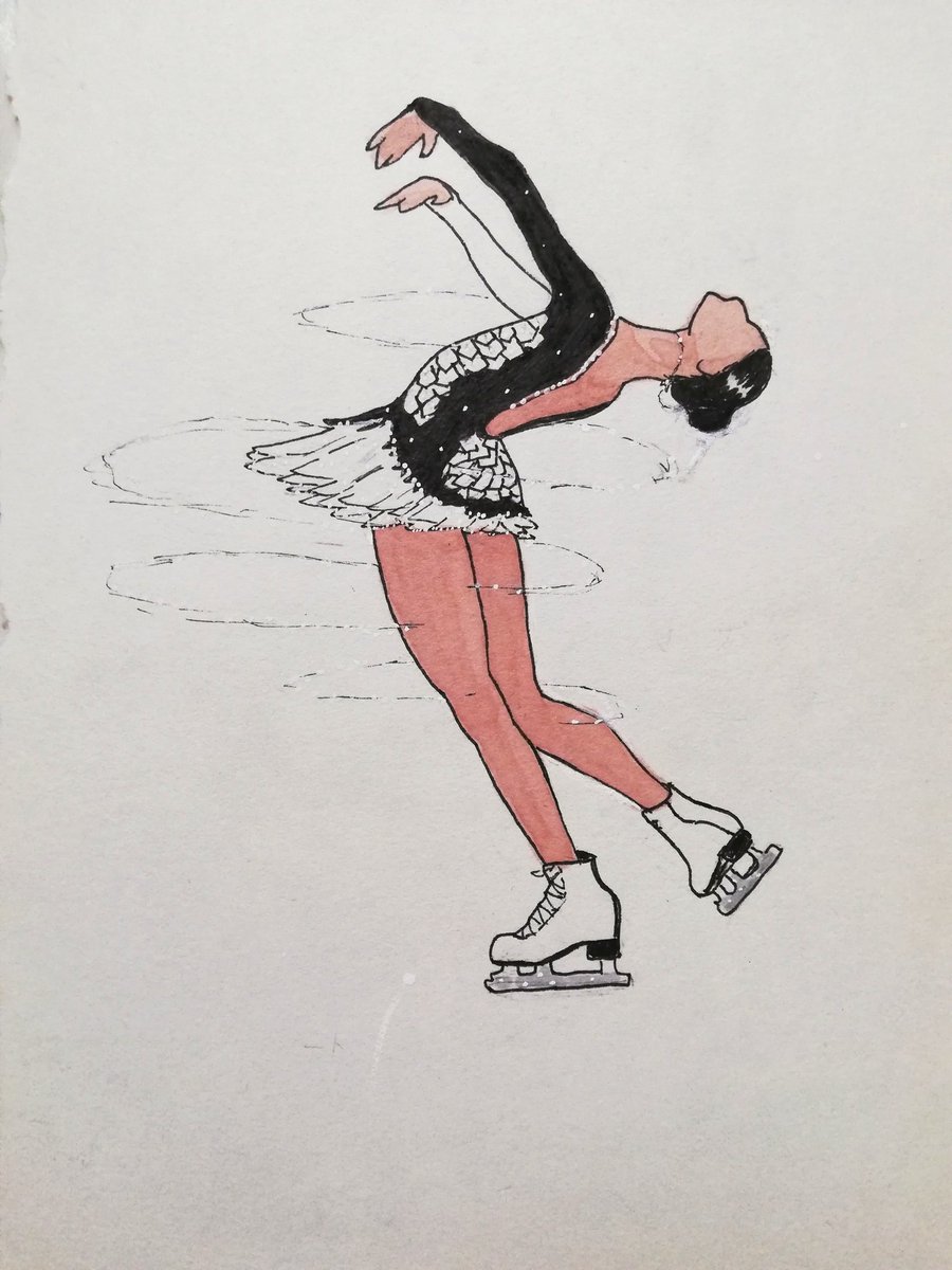 Batatalia1's tweet photo. Sasha Cohen's beautifull layback spin from her swan lake freeskate❤️✨ @SashaCohenNYC #sashacohen #figureskating #laybackspin #art #drawing #promarkers #swanlake #フィギュアスケート #fanart https://t.co/g1CTUxHcEi
