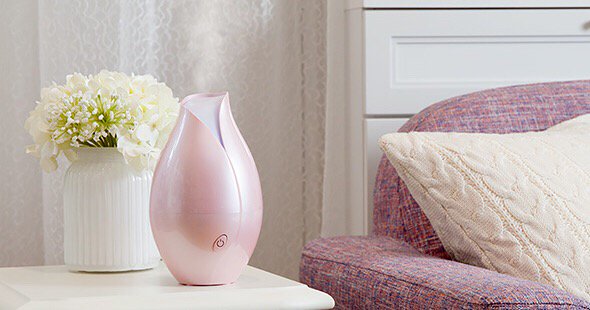 Francfranc ウルトラソニック加湿器 アロマオイル付き Francfrancの冬アイテム つぼみのようなデザインがポイントの超音波式