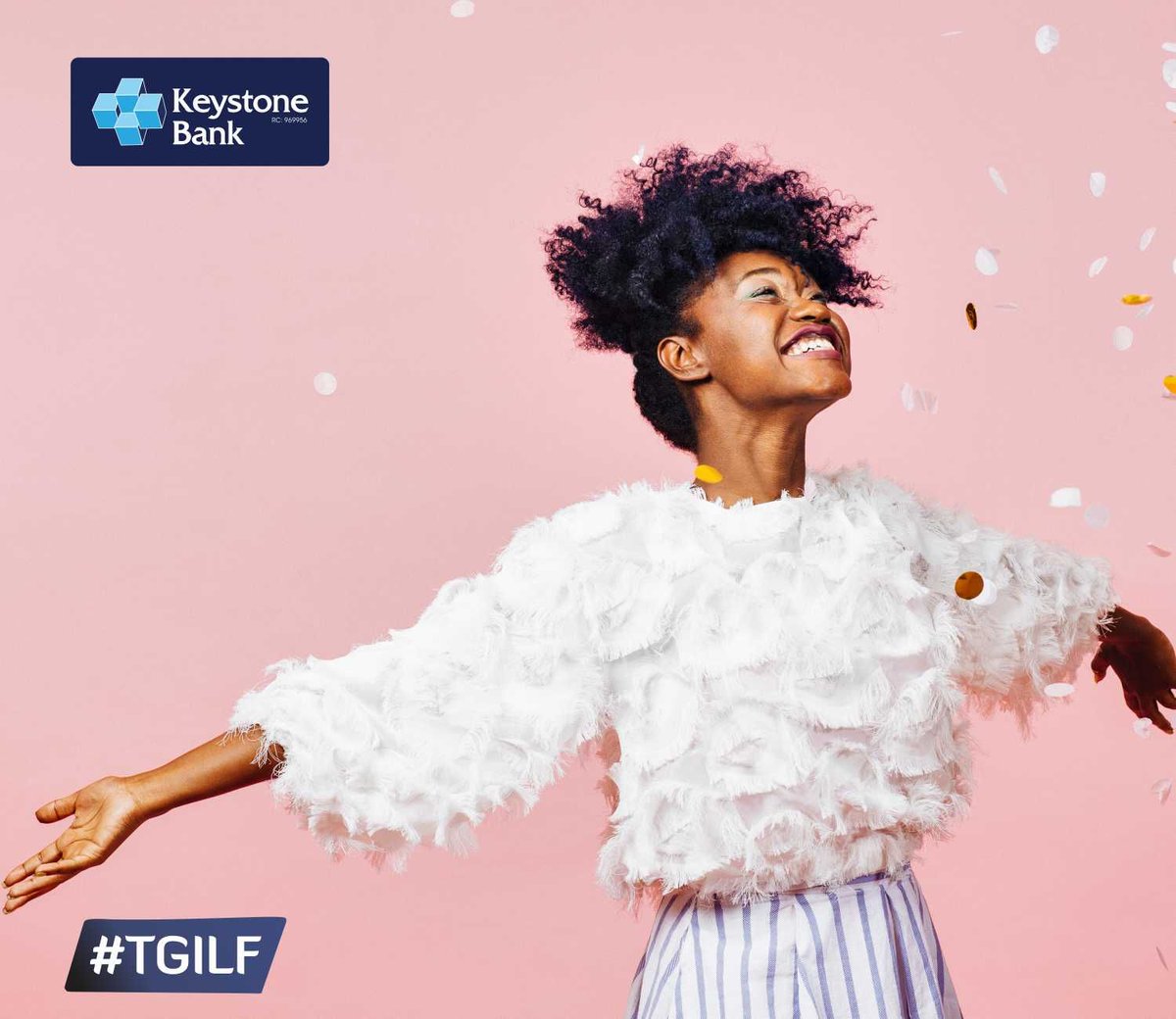 keystonebankng's tweet photo. Thank God It's Last Friday in 2018, raise your hands 🙌 if you are this excited💃.  Take out time to celebrate yourself  for all achieved goals and be optimistic come 2019. #TGILF #fridayfeeling #december https://t.co/w2qTAISniF