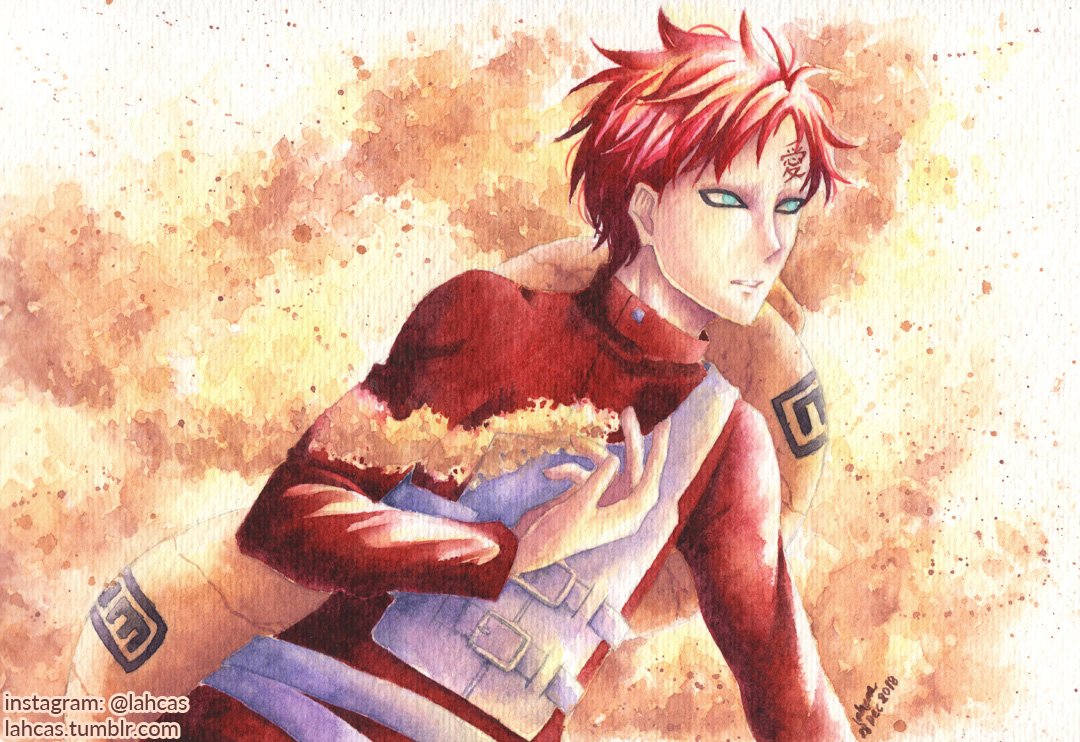 Lahcas Gaara My Favorite Character In Naruto Myart Illustration Watercolor Naruto Gaara Drawing Anime Animeart Art イラスト 水彩 ナルト 我愛羅 T Co O2cxvuuvsy
