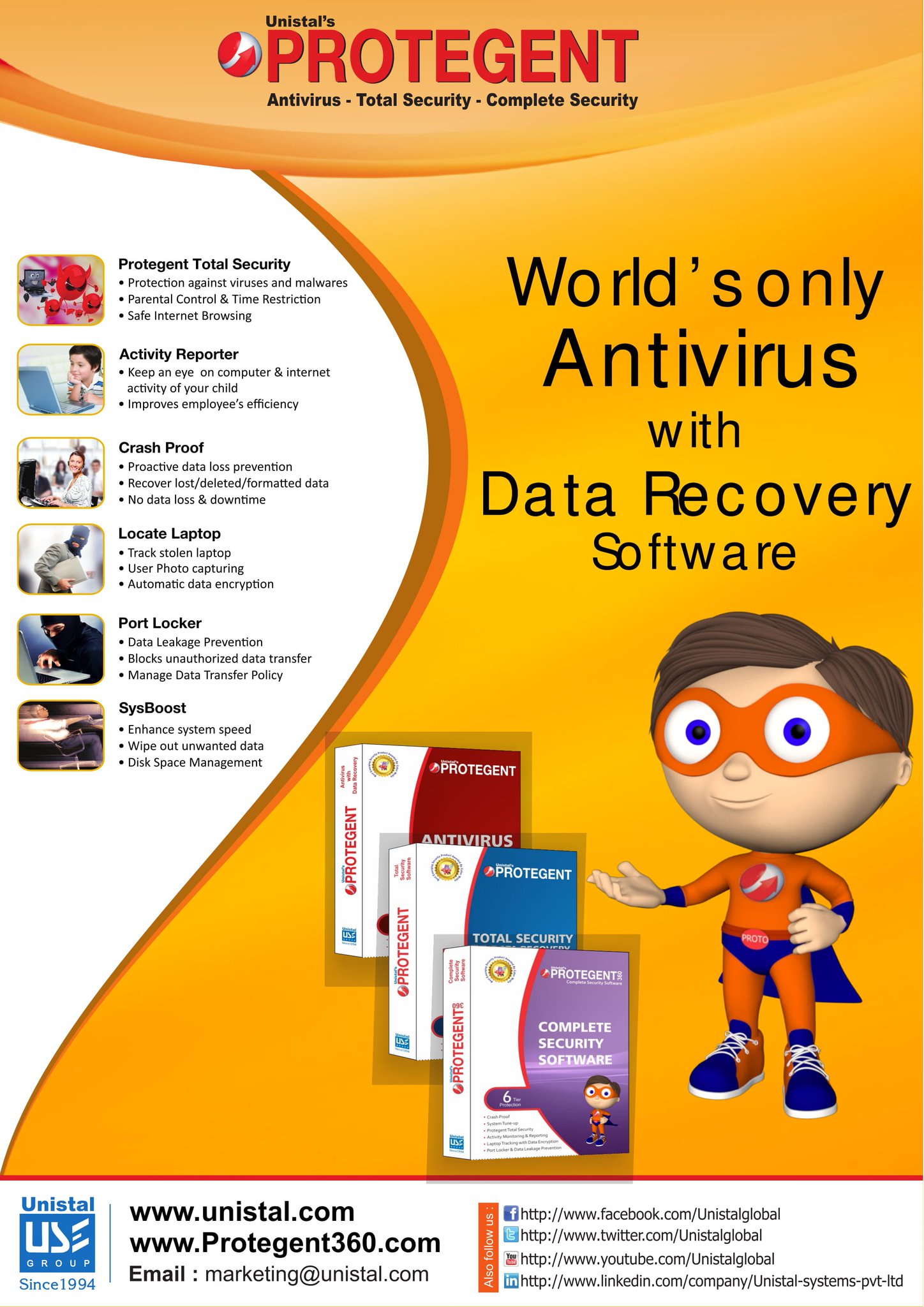 Protegent - World's Only Antivirus Software with Data Recovery on