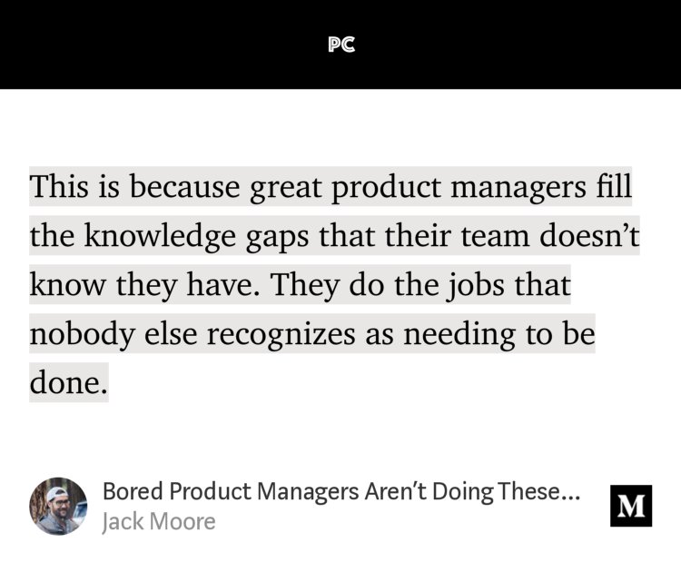 EzzyRaffy's tweet photo. never be complacent #productmanagement "Bored Product Managers Aren't Doing These Things" - @jacknotjohn https://t.co/T9ITvQWrlN https://t.co/CQ7i2J8xRK