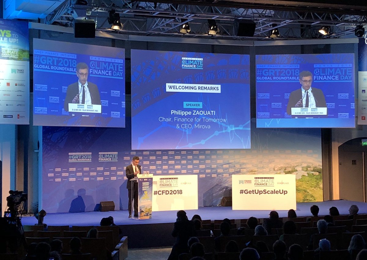 Mirova_RI's tweet photo. #BestOf2018
CEO of @Mirova_RI and Chair of @Finfortomorrow @philippezaouati opened the #CFD2018 "Since its first edition in 2015, we wanted the #CFD to be a place where the players come not only to present solutions, but to make commitments " #GetUpScaleUp https://t.co/aS1ly1aVXA
