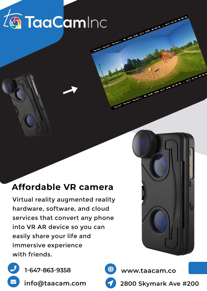 TaaCamVR's tweet image. Convert any phone into VR AR device.

.
.
#VRdevice #ARdevice #cloudservices #infographics @TaaCamVR