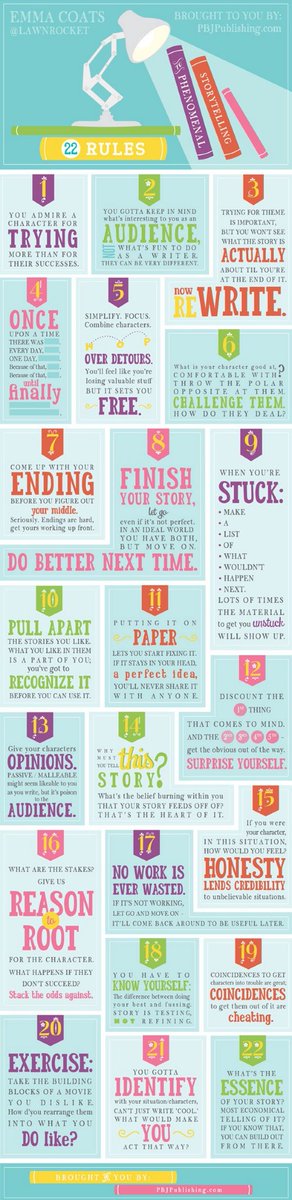 Lakeview_PR's tweet photo. 22 rules from @DisneyPixar on how to write a great story. https://t.co/EfPBNZAyMb