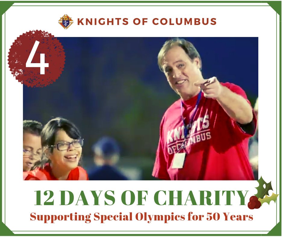 KofC's tweet photo. On the 4th day of our #12DaysofCharity we are proud to celebrate the inherent dignity of all individuals through our 50-year partnership with the @SpecialOlympics. #ExtremelyCharitable #CatholicStrong #FaithinAction https://t.co/tl8ohCORez https://t.co/9tVtUGipYG
