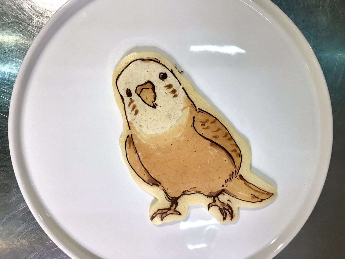 Laricetta99 パンケーキアートの作り方 セキセイインコさん パンケーキアート Pancakeart