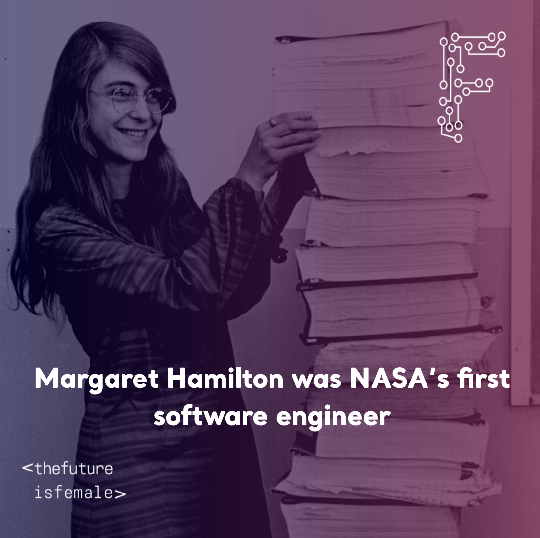 BalticTraining's tweet image. #TheFutureIsFemaleFriday

Margaret Hamilton was #NASA’s first software engineer - she actually coined that term herself! 

She developed on-board flight software for the #Apollospaceprogram and went on to write code for the first portable computer, all while raising her daughter!