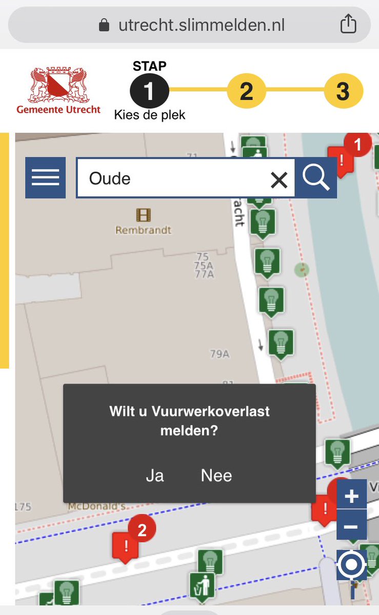 SlimMelden's tweet photo. Vuurwerkoverlast kun je in Utrecht nu eenvoudig melden via https://t.co/wvKmO5sEfc.  Zie voorbeeld. https://t.co/uxEgvGurYe