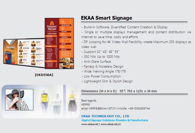 Waiting for 2019！
Waiting for ISE2019！
Waiting for Good Design Models ！
#OutdoorFanlessLCD #OutdoorDigitalSignage #OutdoorTouchMonitors #OutdoorMenuBoards
☑️Read More：ekaa.net
☑️Email：kerrie@ekaa.net
