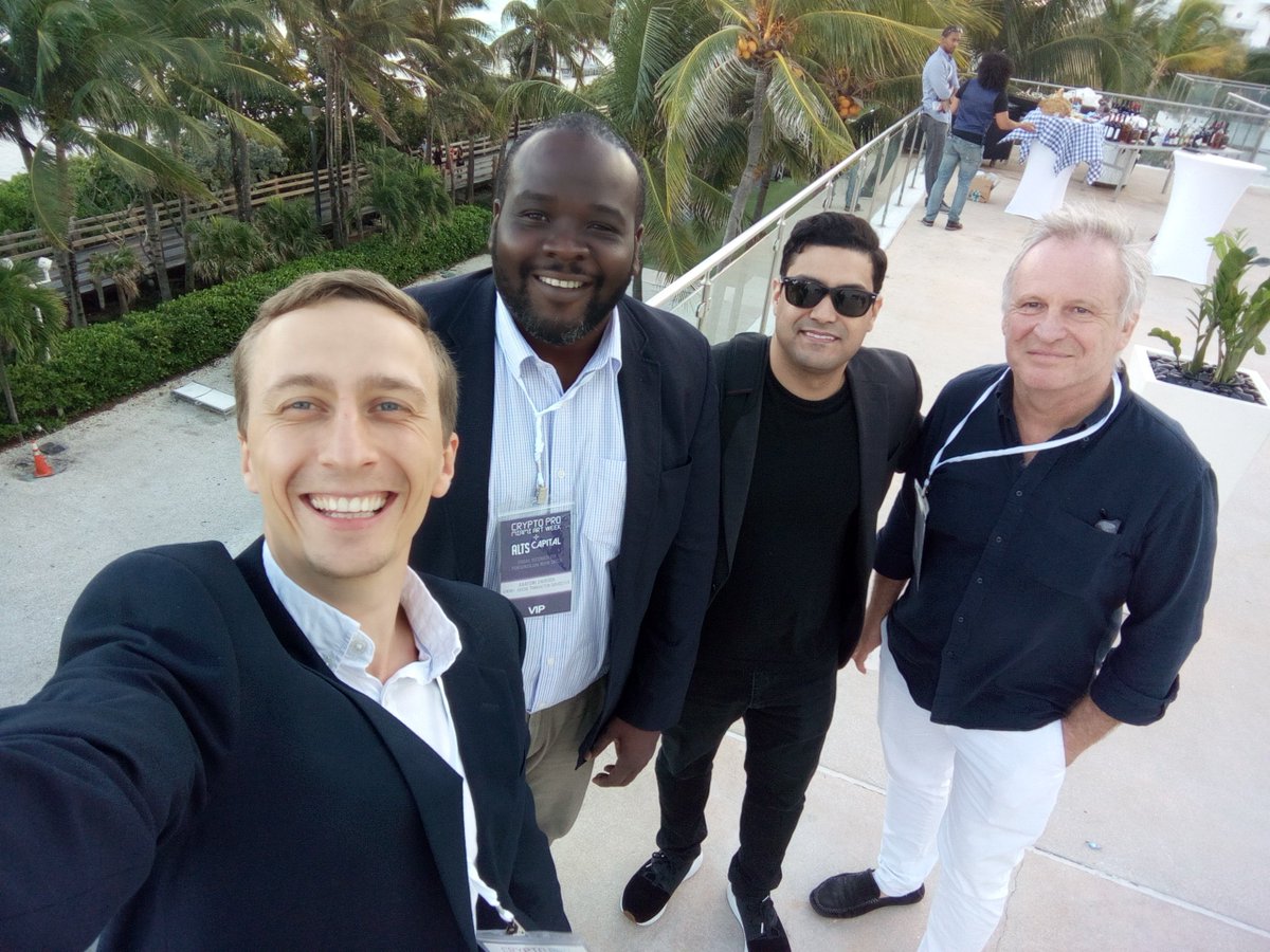Bolaji Onibudo, CEO XendBit with Brian Kelly and others after Brian's keynote speech at the recent Crypto Pro Art Week event in Miami.  It was all optimism for 2019!
#CryptoNews #bitcoinnews #bitcoin #Ardor #Jelurida #bitcoin #dex #ICO