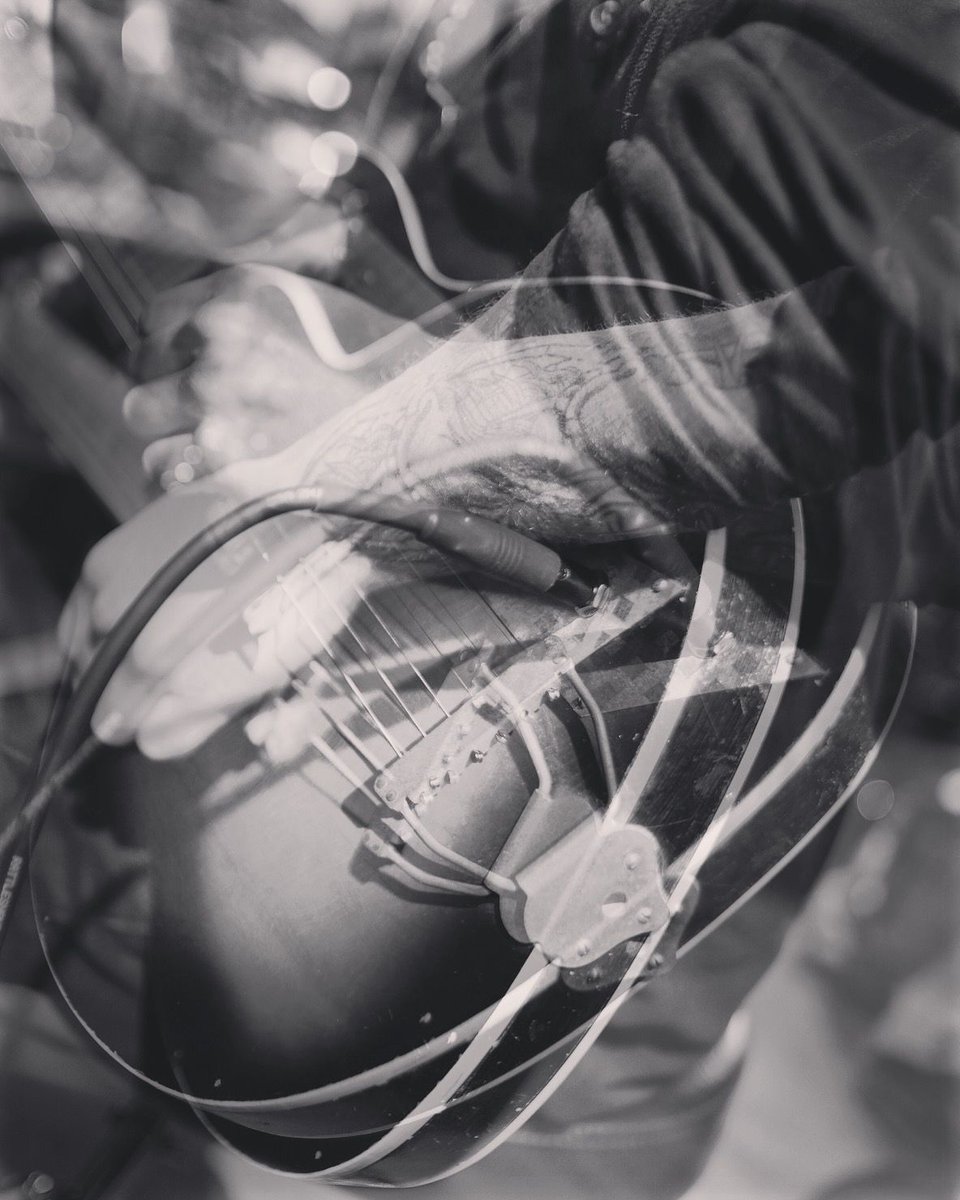 Wear Your Wounds recording at God City Studios. Mike McKenzie tracking leads upside down and backwards on one of Kurt Ballou's right handed guitars. Photo by J. Bannon. A new Wear Your Wounds studio album is due out on Deathwish later in 2019.